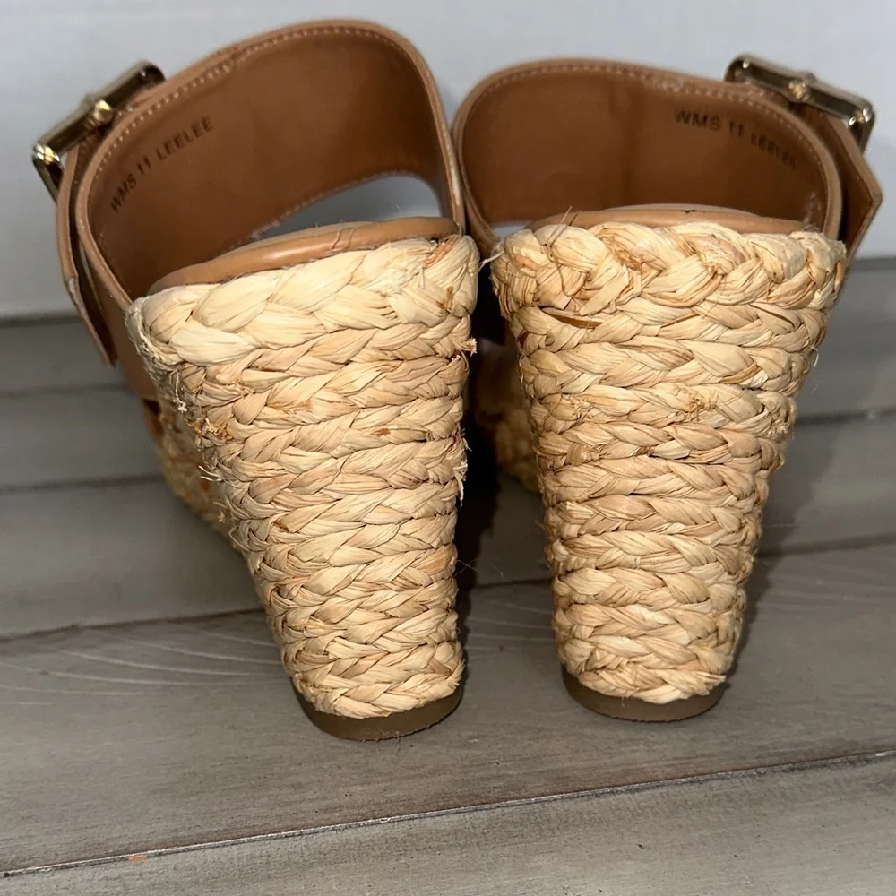 Dolce Vita Tan Espadrille‎ Wedge Sandals with Buckle Straps